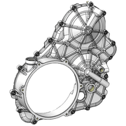 Aluminium motorbehuizing rechts met titaniumbouten Motocorse Ducati Panigale V4/S/R (18-24) 