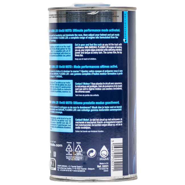 Bardahl 10W50 Plasma LXR - 1 Liter Premium olie 