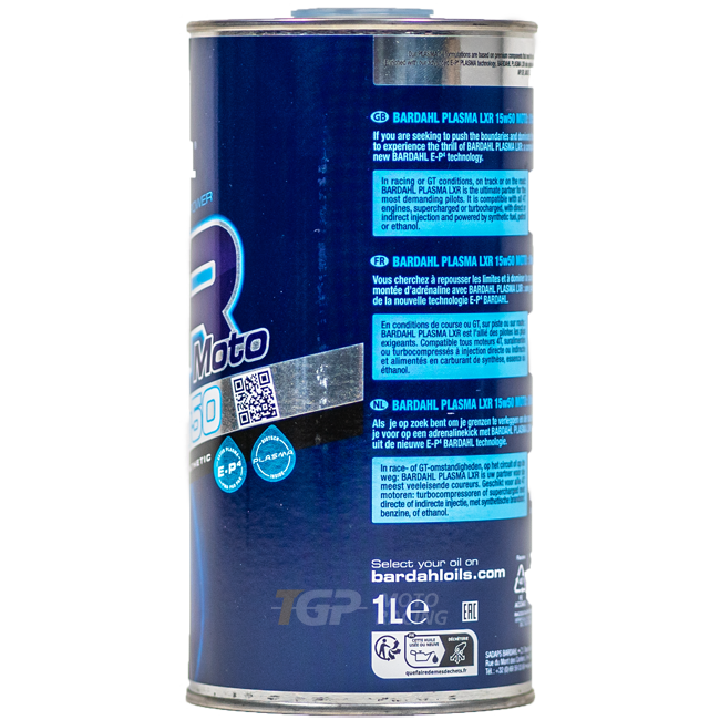 Bardahl 15W50 Plasma LXR - 1 Liter Premium olie 