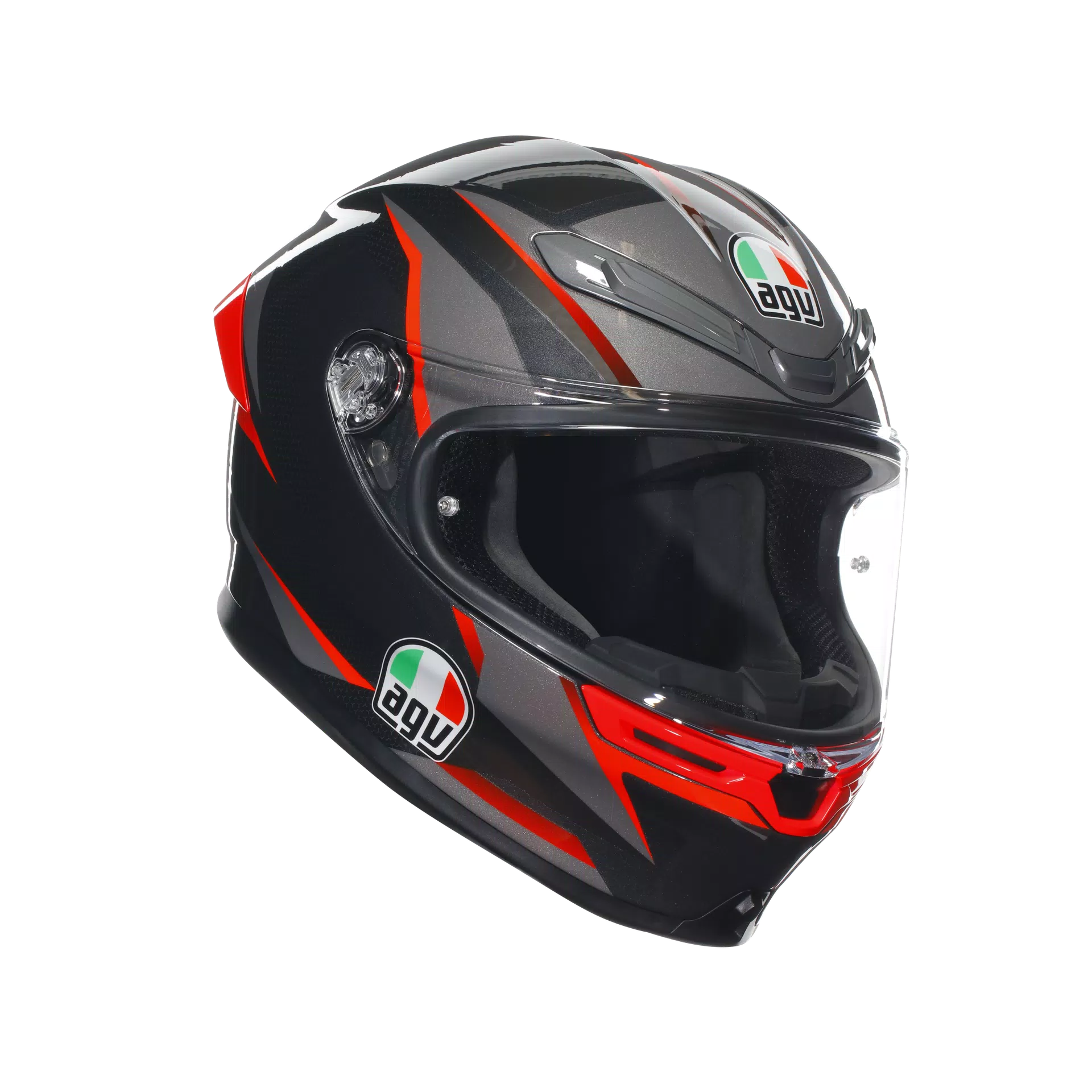 AGV K6 S Helm Slashcut Zwart/Grijs/Rood | 2118395001014 