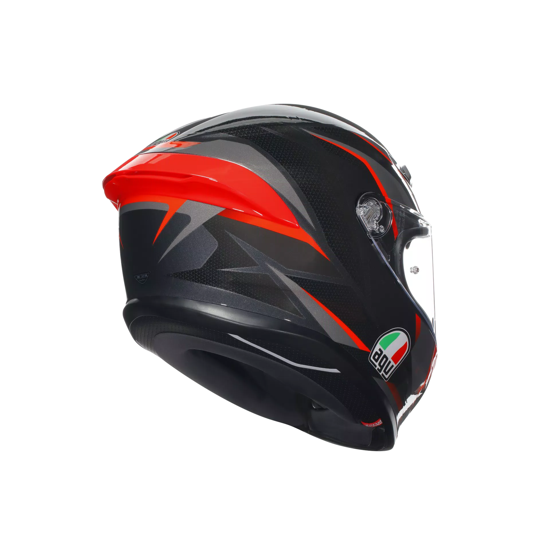 AGV K6 S Helm Slashcut Zwart/Grijs/Rood | 2118395001014 