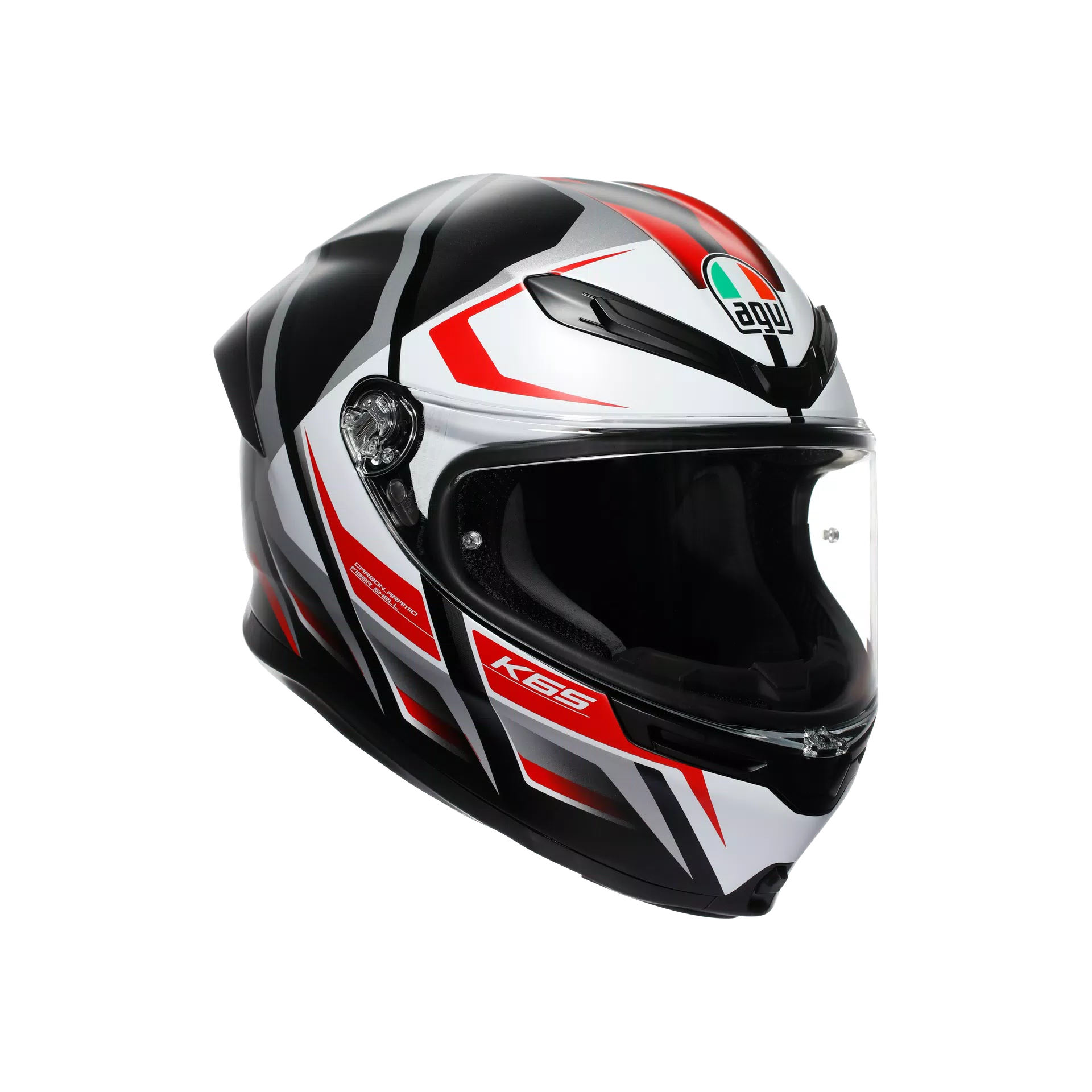 AGV K6 S Helm Karve Matt Zwart/Wit/Rood | 2118395001025 