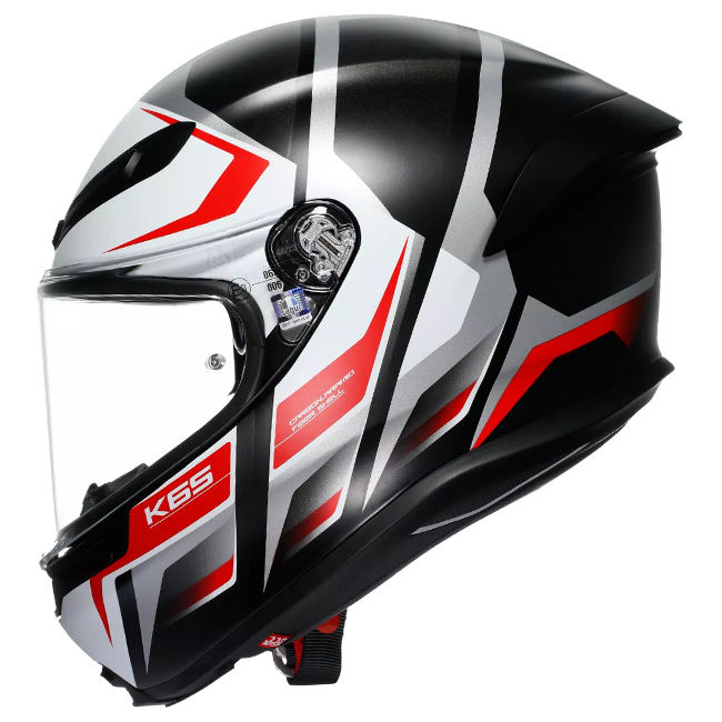 AGV K6 S Helm Karve Matt Zwart/Wit/Rood | 2118395001025 
