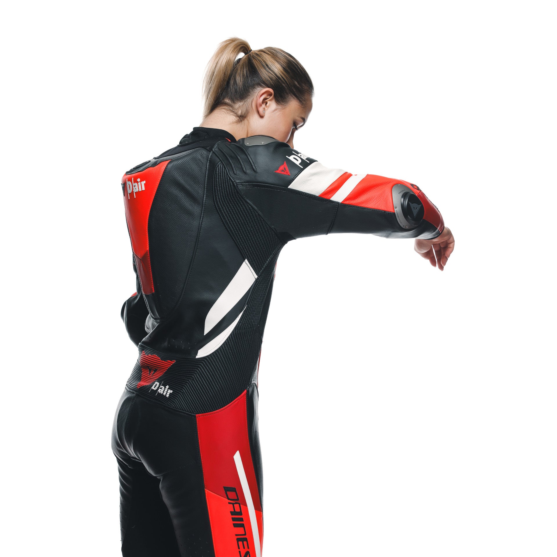 Dainese Misano 3 Lady D-AIR® Eendelige leren overall – Geperforeerd airbag racepak | Vrouwen | Rood 