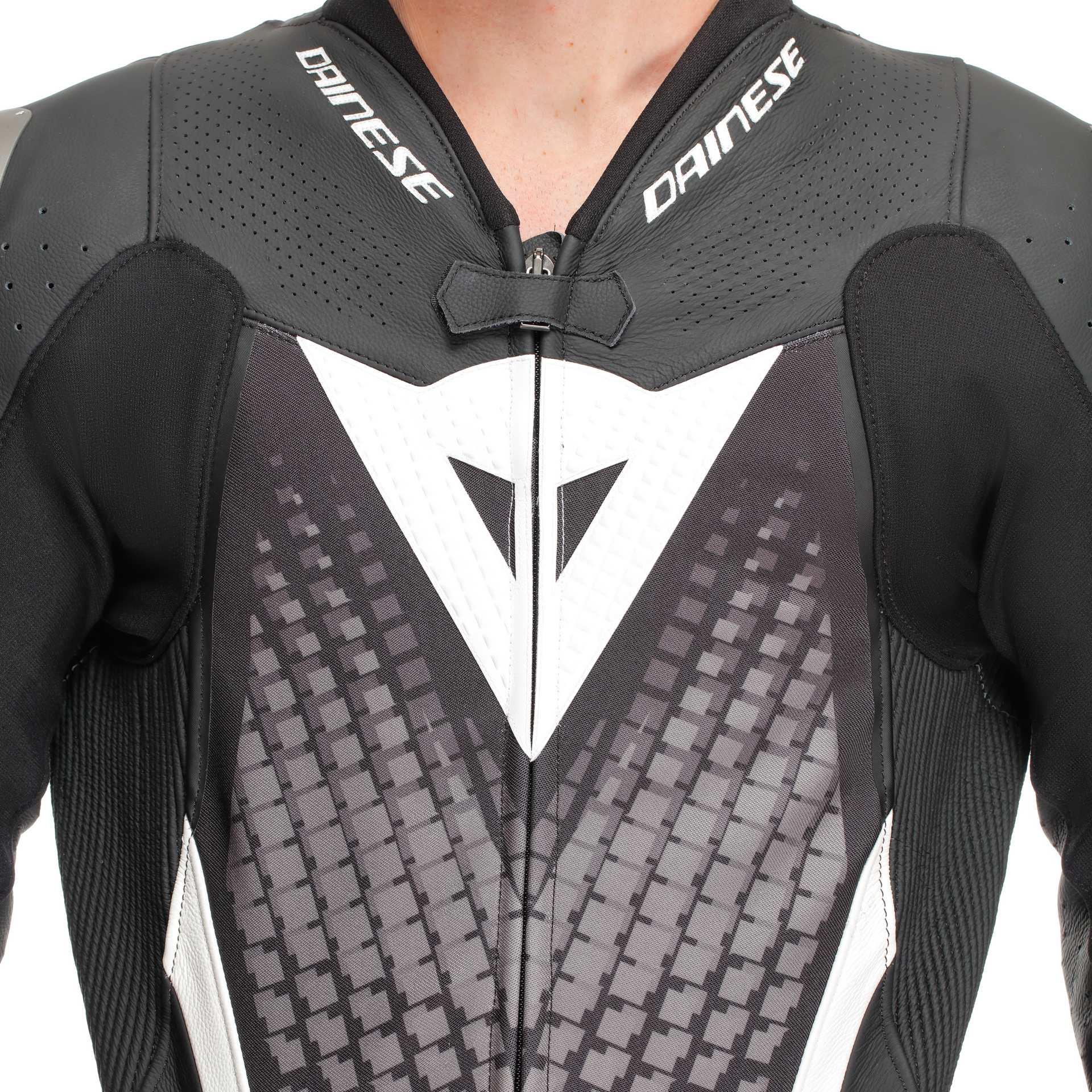 Dainese Laguna Seca 6 Eendelige Leren Kombi – Geperforeerd Racesuit | Heren | Zwart/Wit 