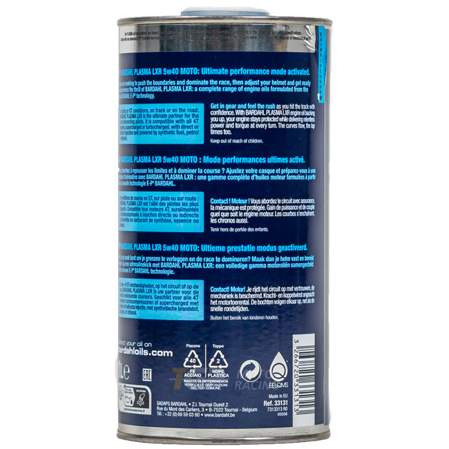 Bardahl 5W40 Plasma LXR - 1 Liter Premium olie 