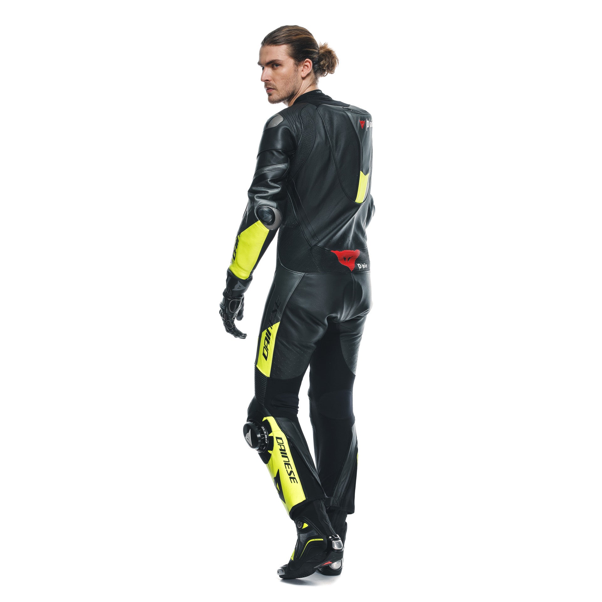 Dainese Misano 3 D-AIR® Eendelig Leren Kombi – Geperforeerd Airbag Racepak | Heren | Zwart/Neon Geel 