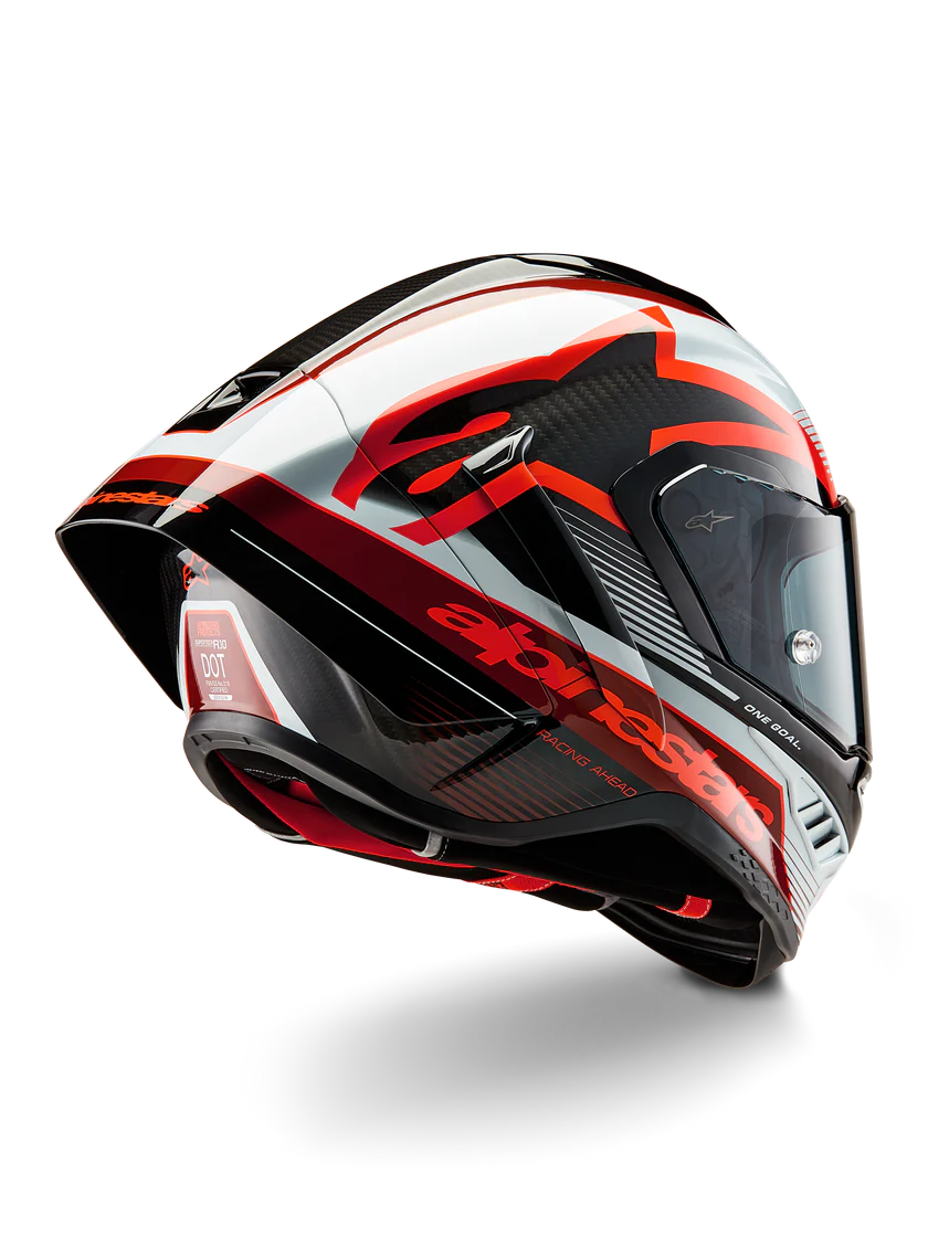 Alpinestars Supertech R10 Team Helm Carbon Carb Rood Wit Glans 8200224-1352 