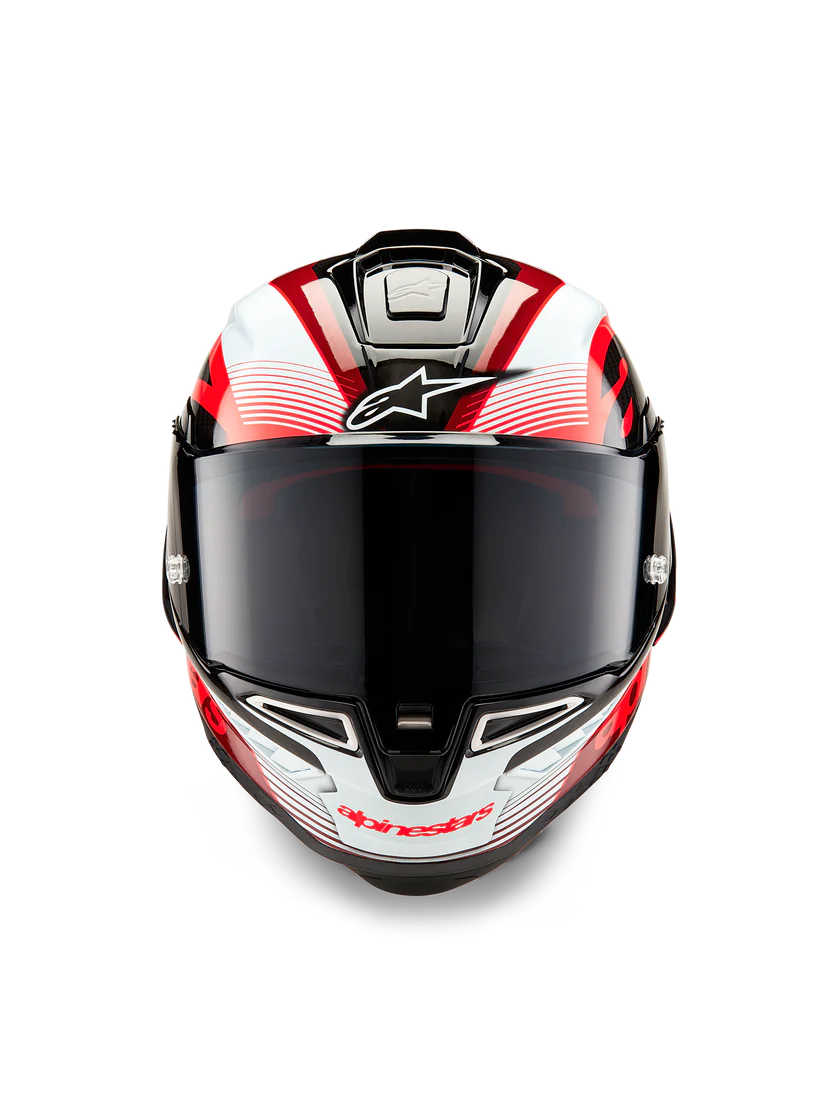 Alpinestars Supertech R10 Team Helm Carbon Carb Rood Wit Glans 8200224-1352 