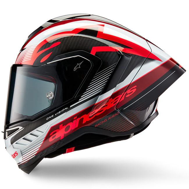 Alpinestars Supertech R10 Team Helm Carbon Carb Rood Wit Glans 8200224-1352 