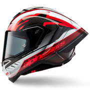 Alpinestars Supertech R10 Team Helm Carbon Carb Rood Wit Glans 8200224-1352 