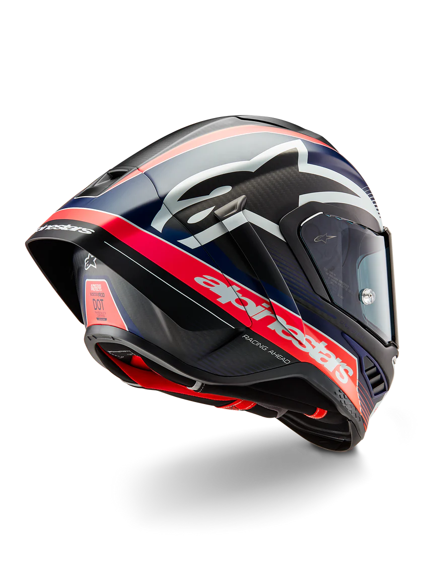 Alpinestars Supertech R10 Team Helm Carbon Carb Rood Fluo Donkerblauw Matt 8200224-1383 