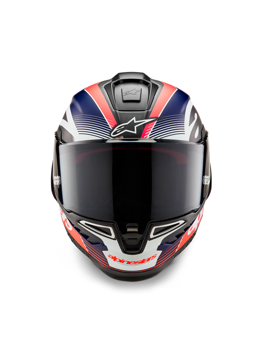 Alpinestars Supertech R10 Team Helm Carbon Carb Rood Fluo Donkerblauw Matt 8200224-1383 