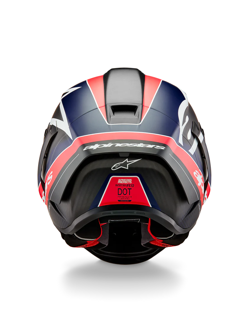 Alpinestars Supertech R10 Team Helm Carbon Carb Rood Fluo Donkerblauw Matt 8200224-1383 