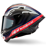Alpinestars Supertech R10 Team Helm Carbon Carb Rood Fluo Donkerblauw Matt 8200224-1383 