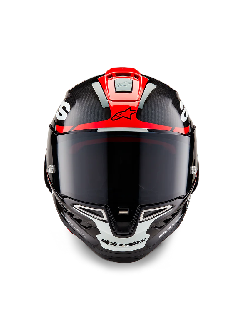 Alpinestars Supertech R10 Element Helm Carbon Carb Stralend Rood Wit 8200324-1363 