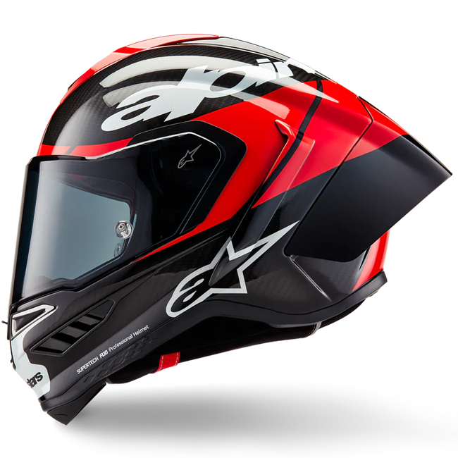 Alpinestars Supertech R10 Element Helm Carbon Carb Stralend Rood Wit 8200324-1363 