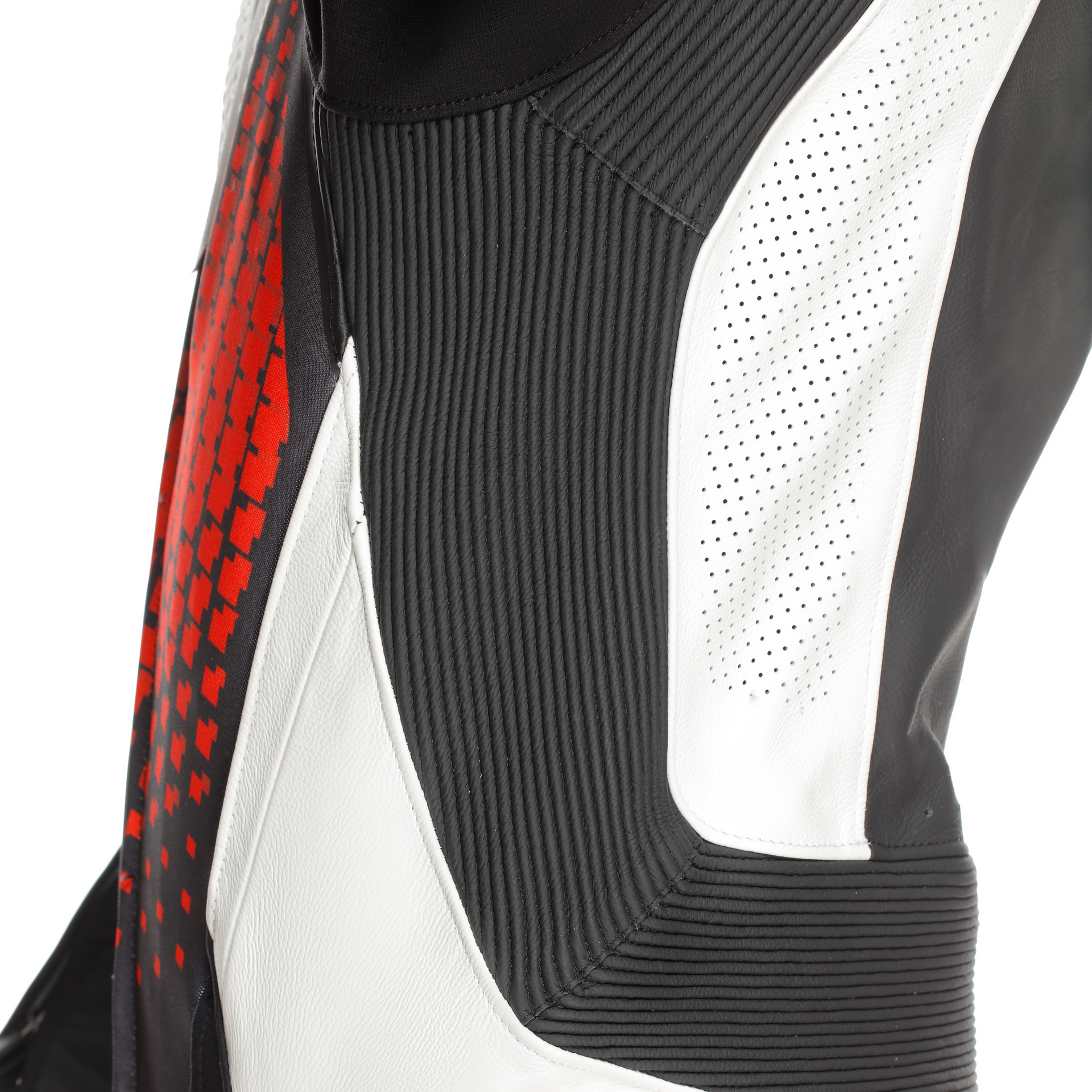 Dainese Laguna Seca 6 Eendelige leren raceoverall – Geperforeerde racepak | Heren | Wit/Rood 