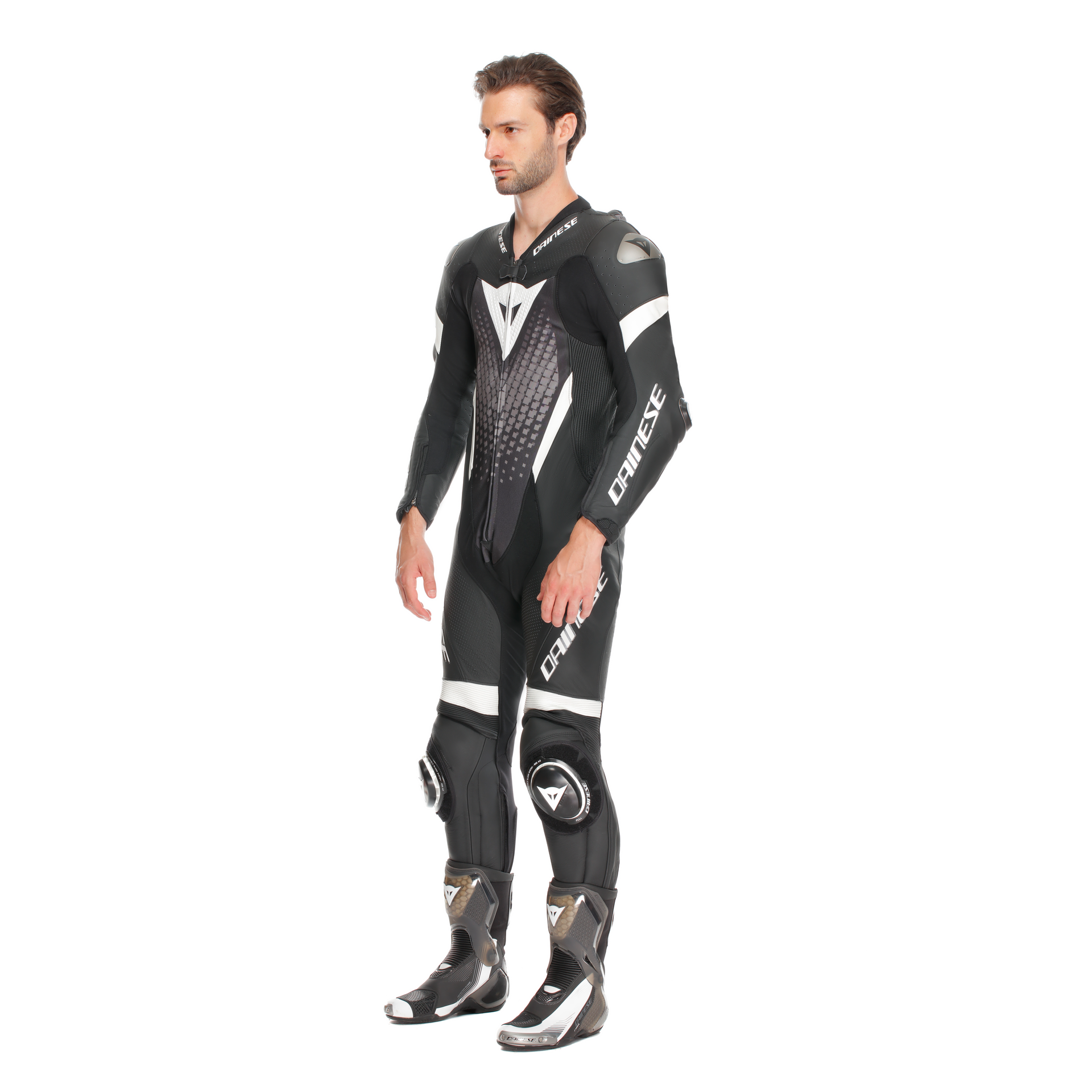 Dainese Laguna Seca 6 Eendelige Leren Kombi – Geperforeerd Racesuit | Heren | Zwart/Wit 