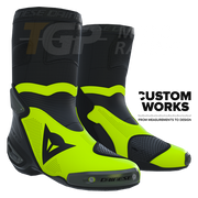Dainese Axial 2 Air race- en straatmotorlaarzen | Heren | Zwart / Fluogeel | Custom Works 
