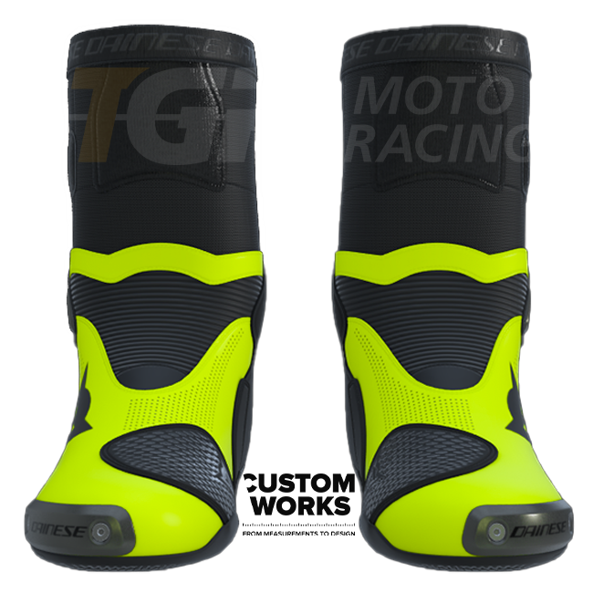 Dainese Axial 2 Air race- en straatmotorlaarzen | Heren | Zwart / Fluogeel | Custom Works 