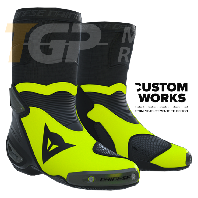 Dainese Axial 2 Racing- en straatmotorlaarzen | Heren | Zwart / Fluorgeel | Custom Works 