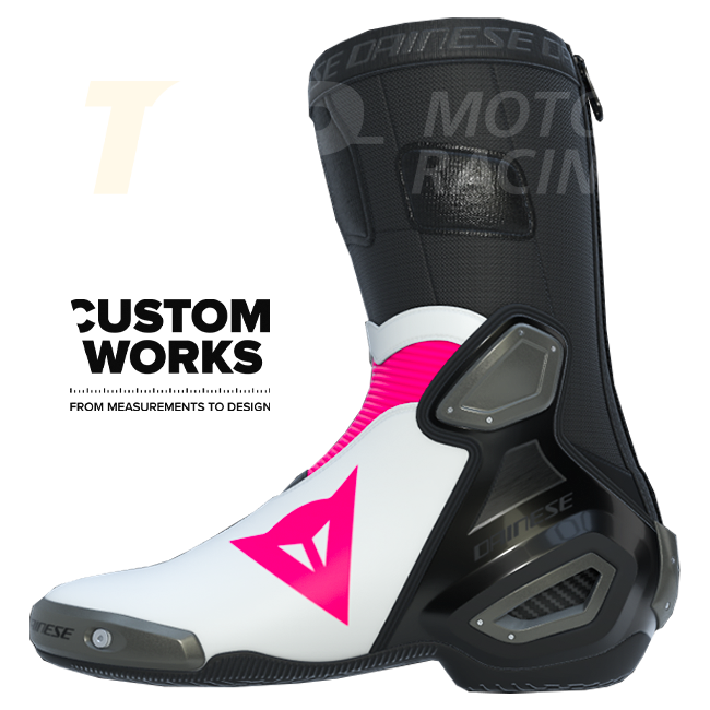 Dainese Axial 2 Racing- en straatmotorlaarzen | Heren | Fuxia / Wit | Custom Works 