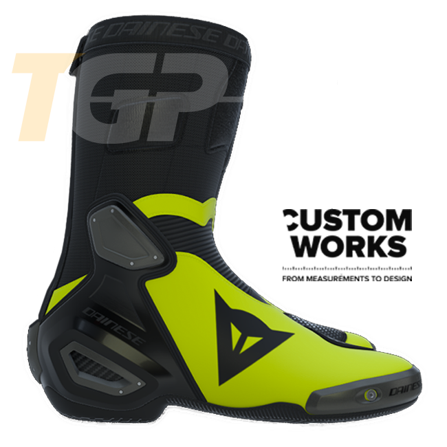 Dainese Axial 2 Racing- en straatmotorlaarzen | Heren | Zwart / Fluorgeel | Custom Works 