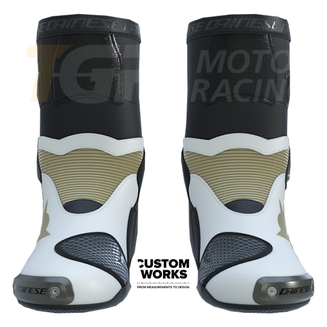 Dainese Axial 2 Racing- en straatmotorlaarzen | Heren | Parelwit / Magnesium | Custom Works 