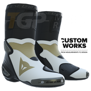Dainese Axial 2 Racing- en straatmotorlaarzen | Heren | Parelwit / Magnesium | Custom Works 