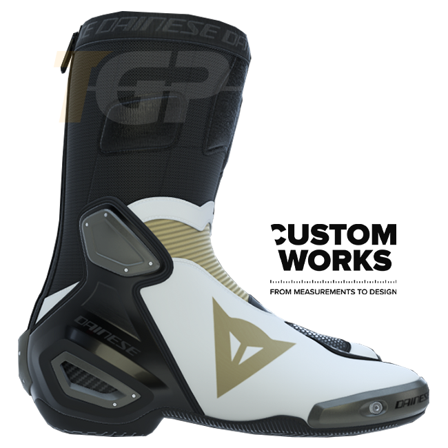 Dainese Axial 2 Racing- en straatmotorlaarzen | Heren | Parelwit / Magnesium | Custom Works 