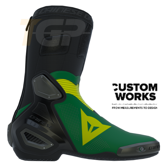 Dainese Axial 2 Air racing- en straatmotorlaarzen | Heren | Waldgroen / Geel | Custom Works 