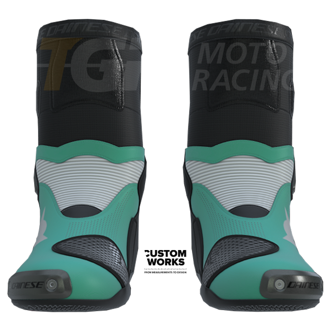 Dainese Axial 2 Air Racing en straatmotorlaarzen | Heren | Sardinia Sea blauw / wit | Custom Works 