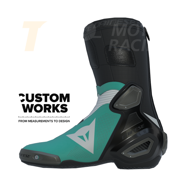 Dainese Axial 2 Air Racing en straatmotorlaarzen | Heren | Sardinia Sea blauw / wit | Custom Works 