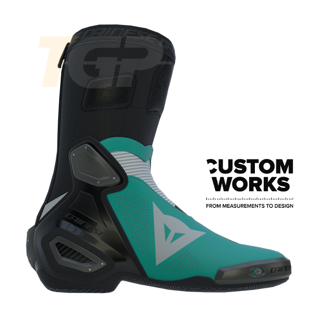 Dainese Axial 2 Air Racing en straatmotorlaarzen | Heren | Sardinia Sea blauw / wit | Custom Works 
