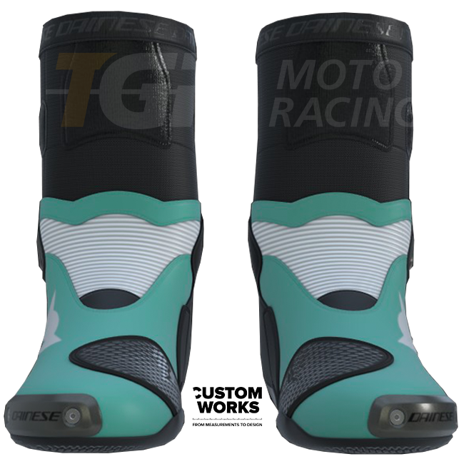 Dainese Axial 2 Air Racing und Straßen Motorradstiefel | Herren | Sardinia Sea Blau / Weiß | Custom Works