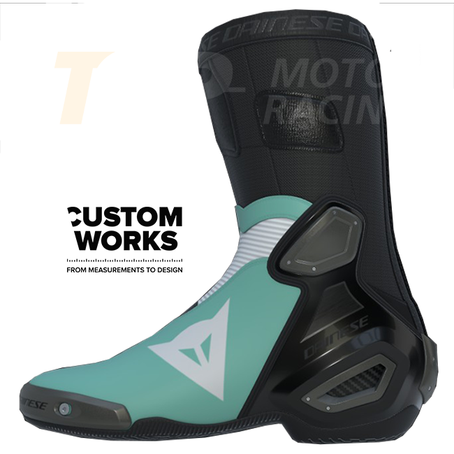 Dainese Axial 2 Racing- en straatmotorlaarzen | Heren | Sardinia Sea Blauw / Wit | Custom Works 