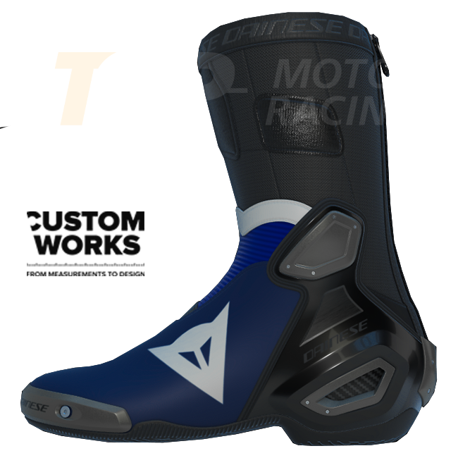 Dainese Axial 2 Racing- en straat-motorlaarzen Prima Pramac Yamaha MotoGP Replica | Heren | Paars / Yamaha blauw / Wit | Custom Works 