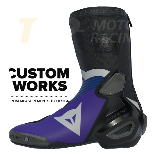 Dainese Axial 2 Air racing- en straatsport motorlaarzen Prima Pramac Yamaha MotoGP replica | Heren | Paars / Yamaha blauw / Wit | Custom Works 