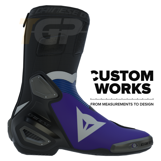 Dainese Axial 2 Air racing- en straatsport motorlaarzen Prima Pramac Yamaha MotoGP replica | Heren | Paars / Yamaha blauw / Wit | Custom Works 