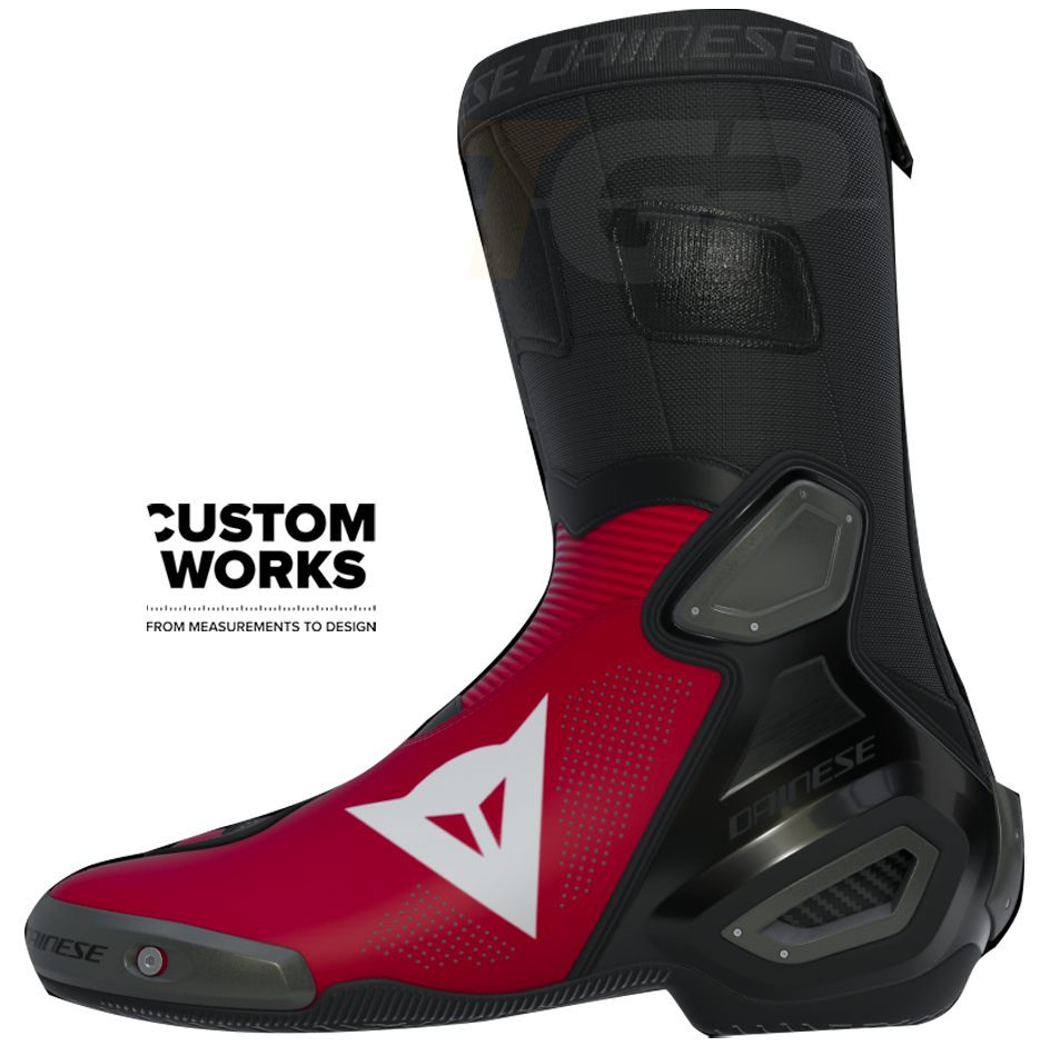 Dainese Axial 2 Air Racing- en straatmotorlaarzen Nicolò Bulega Replica 2026 | Heren | Dainese rood / wit | Custom Works 
