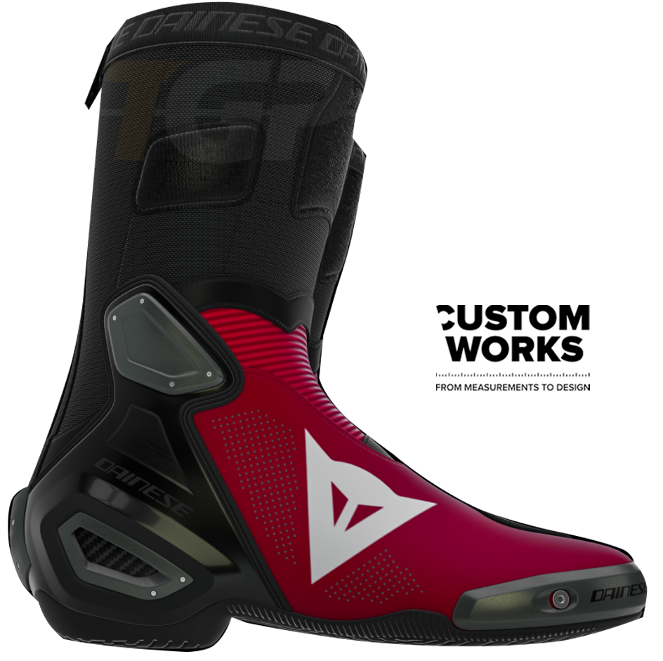 Dainese Axial 2 Air Racing- en straatmotorlaarzen Nicolò Bulega Replica 2026 | Heren | Dainese rood / wit | Custom Works 
