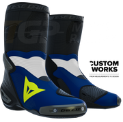 Dainese Axial 2 Air Racing- en straatmotorlaarzen | Heren | Yamaha blauw / wit / fluo geel | Custom Works 