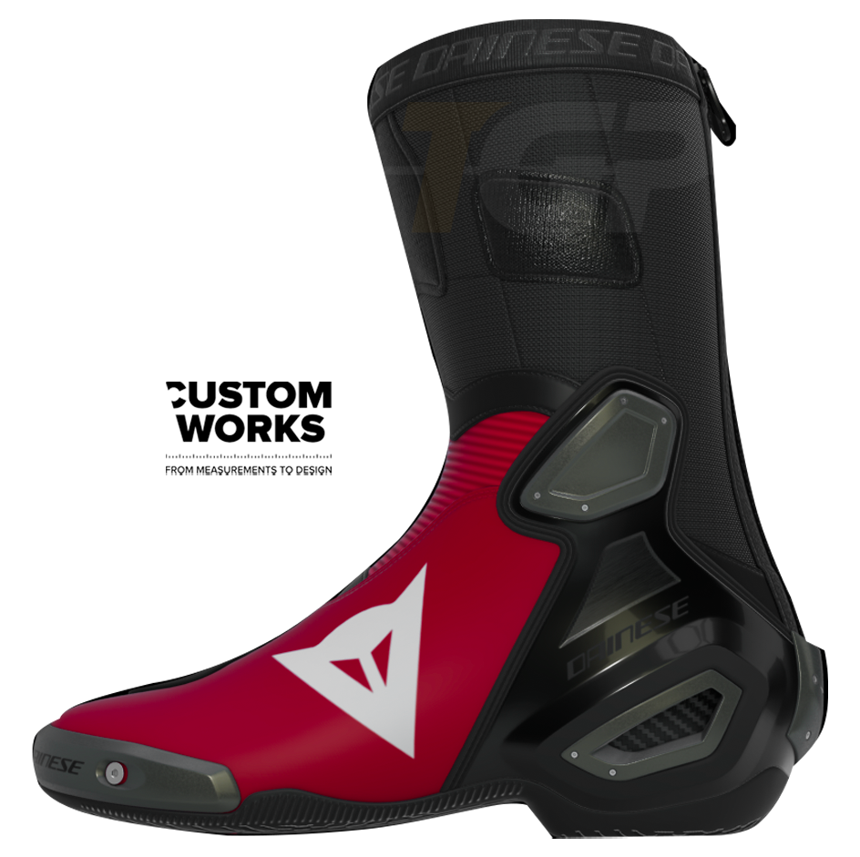 Dainese Axial 2 Racing- en straatmotorlaarzen Nicolò Bulega Replica 2026 | Heren | Dainese rood / wit | Custom Works 