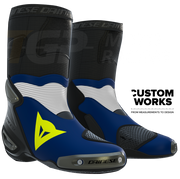 Dainese Axial 2 Racing- en straatmotorlaarzen | Heren | Yamaha blauw / wit / fluo geel | Custom Works 