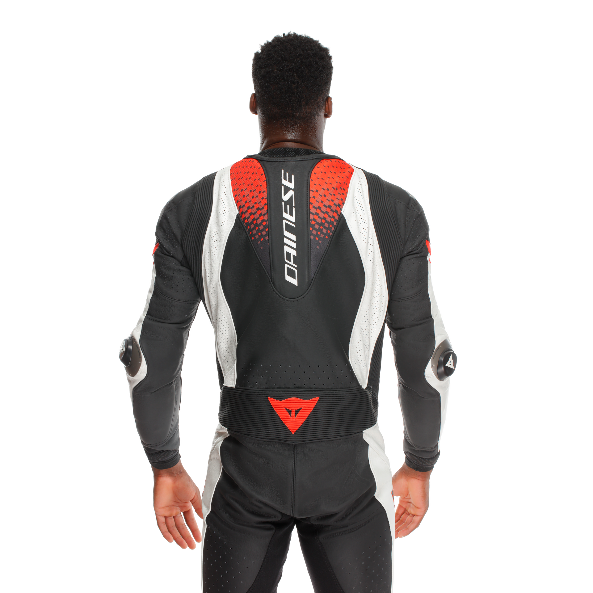Dainese Laguna Seca 6 Eendelige leren raceoverall – Geperforeerde racepak | Heren | Wit/Rood 