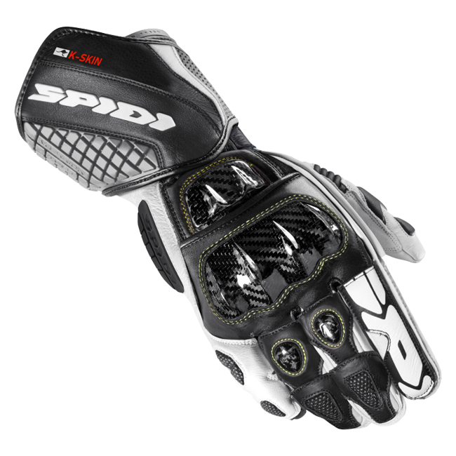 Spidi Carbo Kangaroo Racing Motorfiets Leerhandschoenen | Heren | Zwart-Wit | A216011 