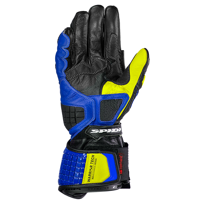 Spidi Carbo Track Evo Racing Motorfiets Leer Handschoenen | Heren | Blauw/Geel | A203477 
