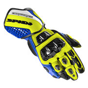 Spidi Carbo Track Evo Racing Motorfiets Leer Handschoenen | Heren | Blauw/Geel | A203477 