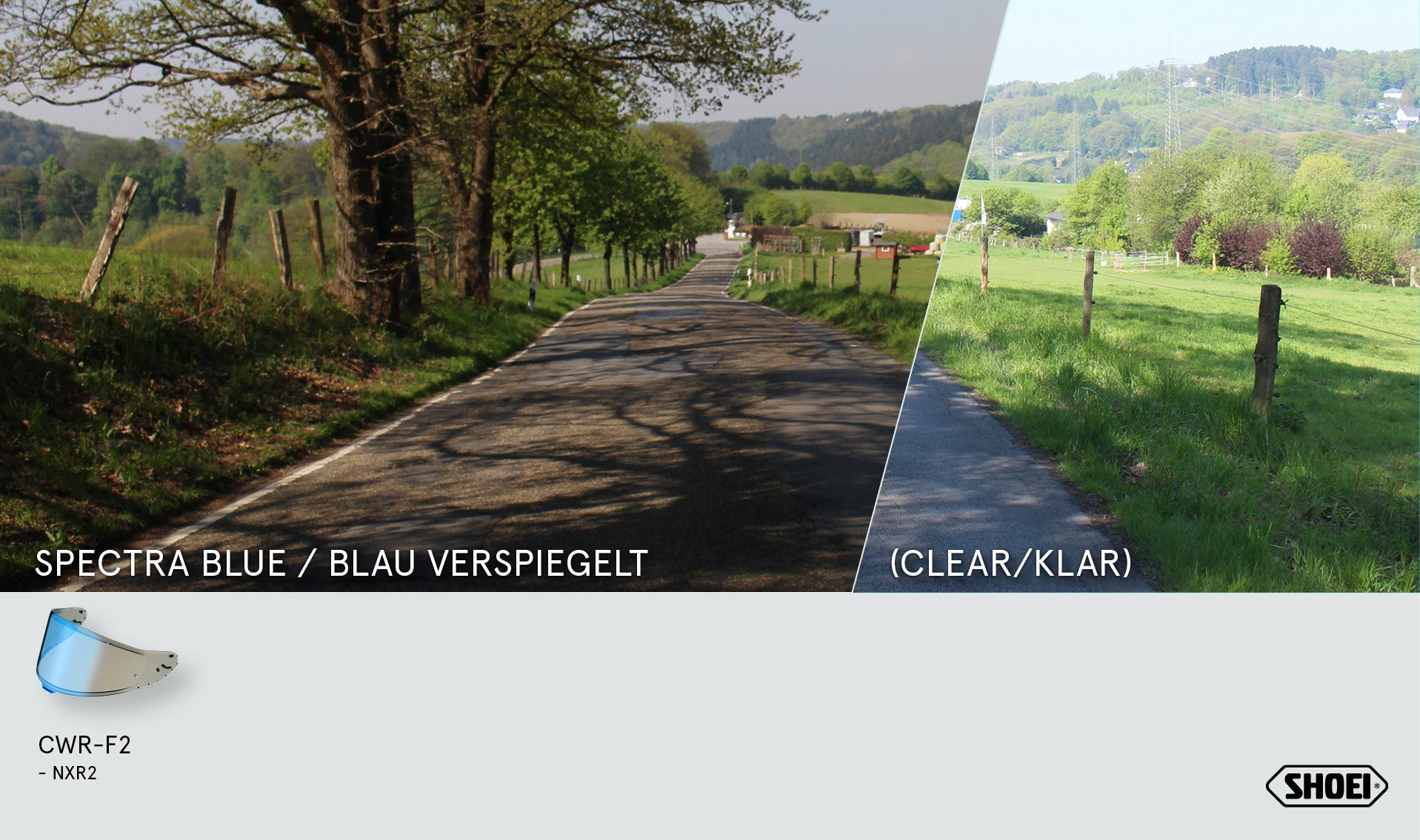 Shoei vizier X-SPR PRO (CWR-F2PN) Blauw Gecoat 